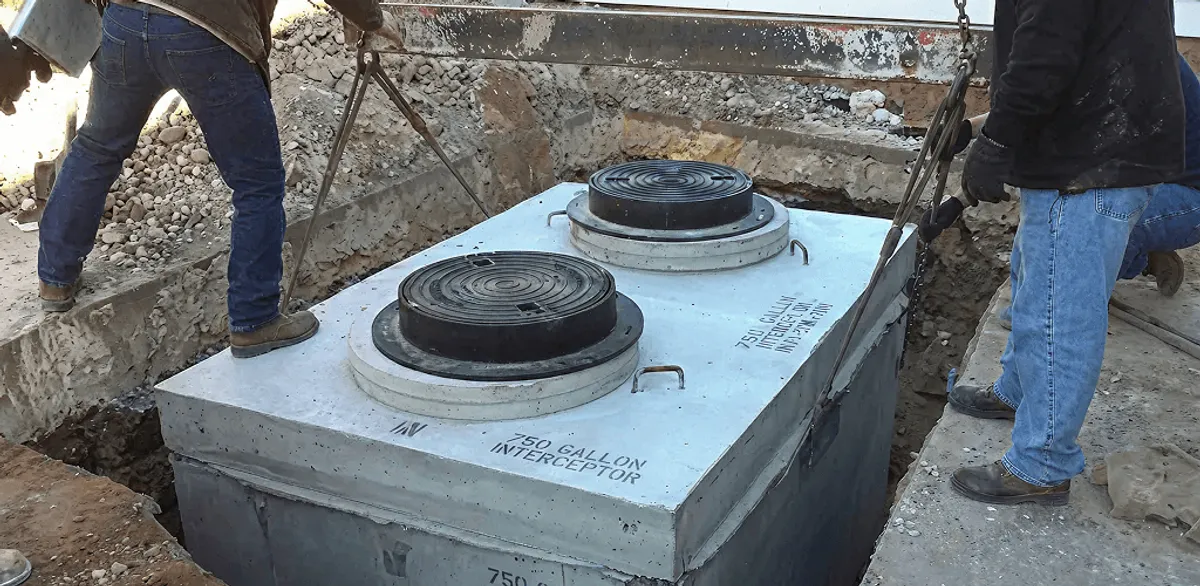 Grease trap installation for a commercial property drainage system in Fresno, CA